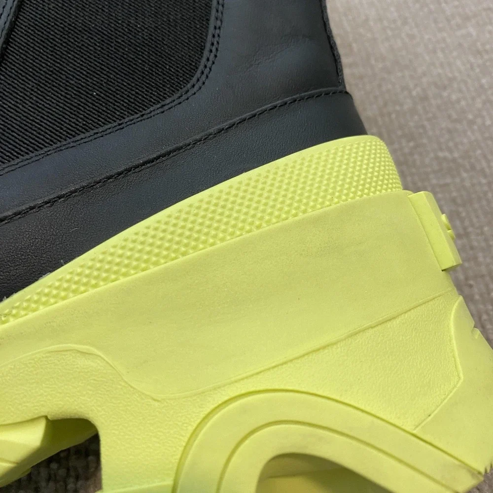 Sorel Chelsea Boots Womens Size 7 Black Waterproof Ankle Neon Sole LZ6060-010 - Picture 6 of 12